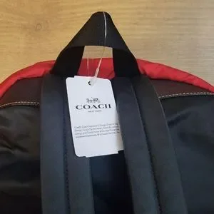 Coach | Bags | Coach Red Floral Nylon Quilted Backpack  display picture 1